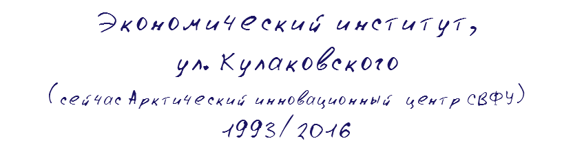 Экономический институт, ул. Кулаковского (сейчас Арктический инновационный центр СВФУ) 1993/2016