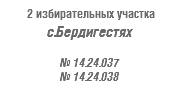 2 избирательных участка с.Бердигестях № 14.24.037 № 14.24.038