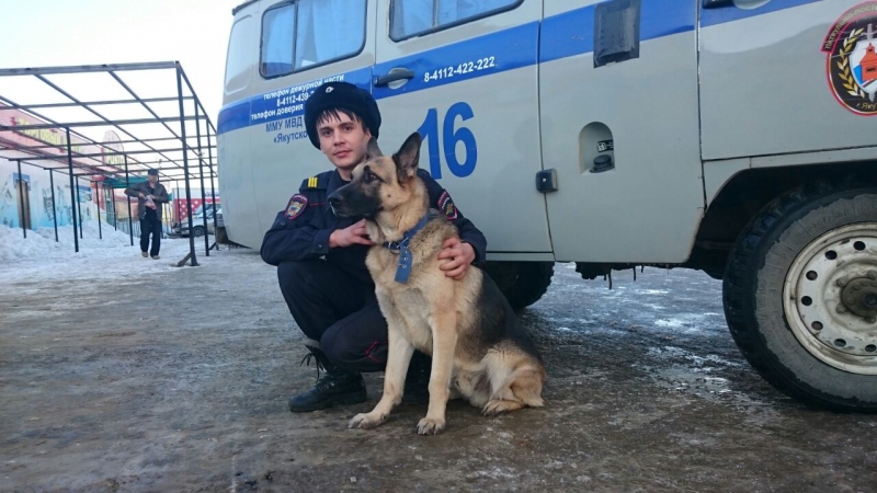 В Якутске служебная собака помогла задержать грабителей