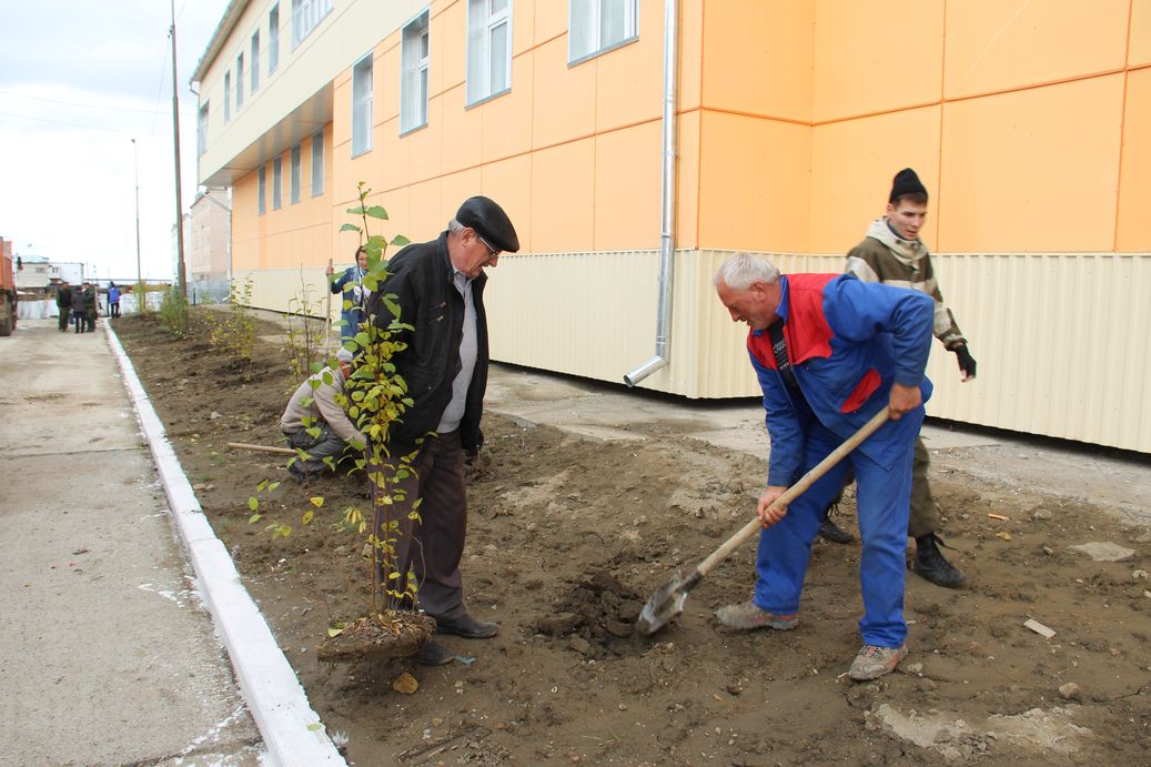 В Черском озеленили территорию новой школы