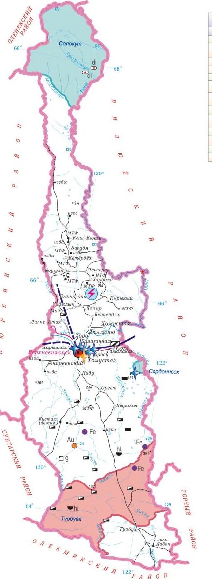 Карта верхневилюйского улуса